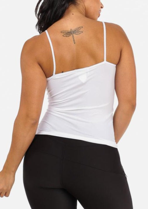 One Size Spaghetti Strap Seamless Top (White)